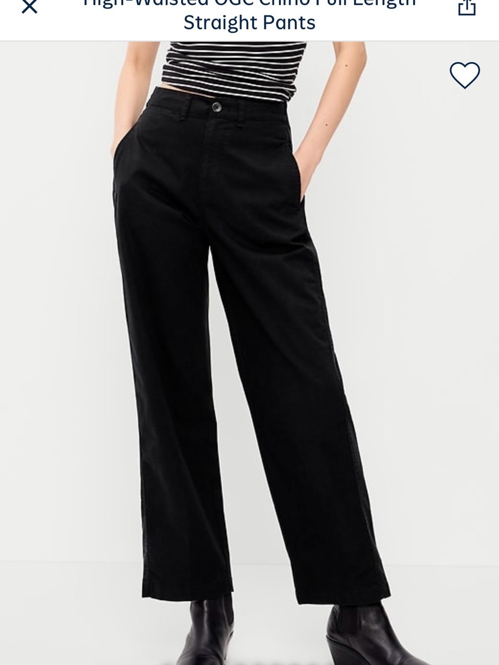 Old Navy Black High-Rise Straight-Leg Pants